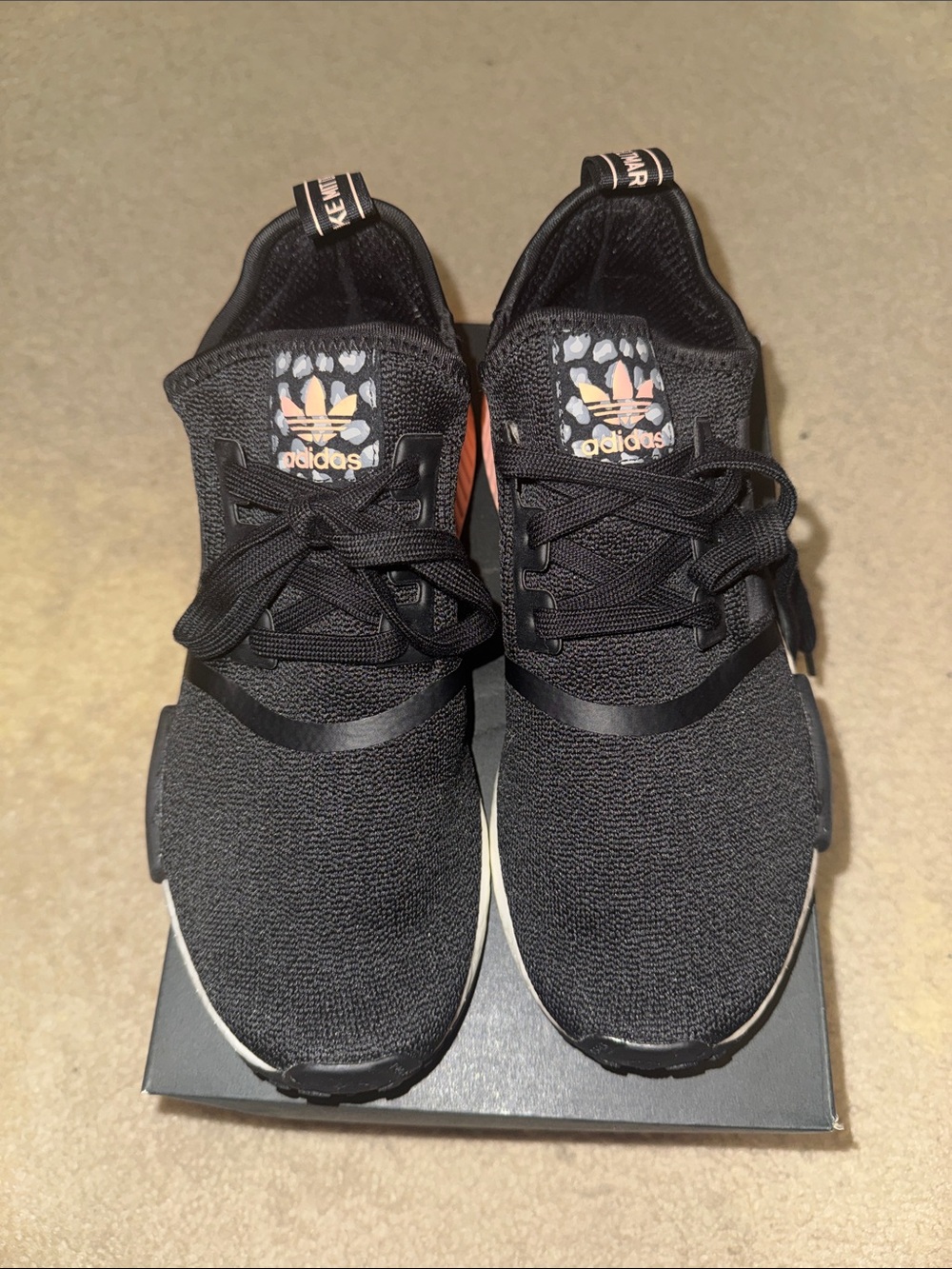 adidas Black and Pink Women's NMD_R1 Athletic Sneakers